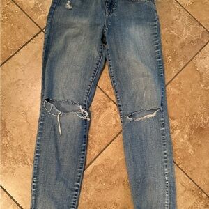 RSQ Blue Skinny Jeans with Distressed Details